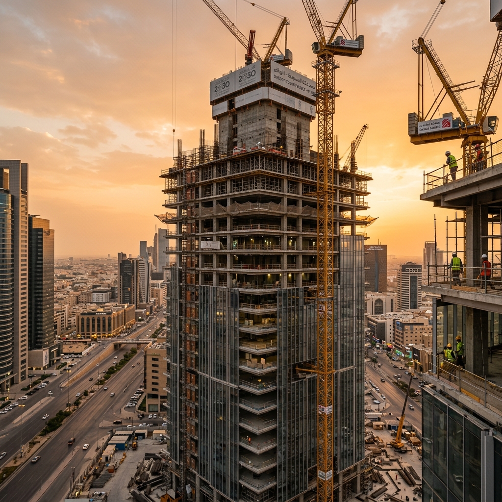Industrial facility and construction site in Saudi Arabia